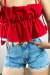 CROPPED RETO BABADO VERMELHO - loja online