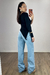 BLUSA ASSIMETRICA NULA MANGA CORES - Pinkiê