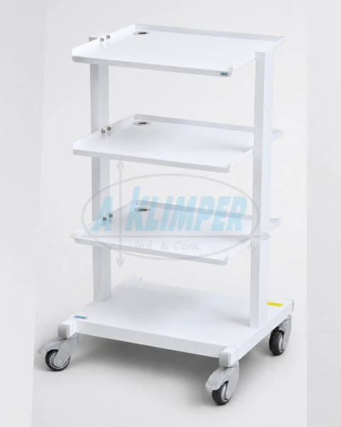 Carrinho estante com três prateleiras para equipamentos hospitalares - comprar online