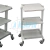 Carrinho para aparelhos e utensílios de estética, estrutura em aço ao carbono, acabamento em pintura eletrostática, com rodízios