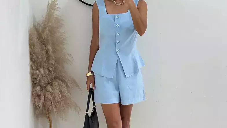 Conjunto colete longo Carol