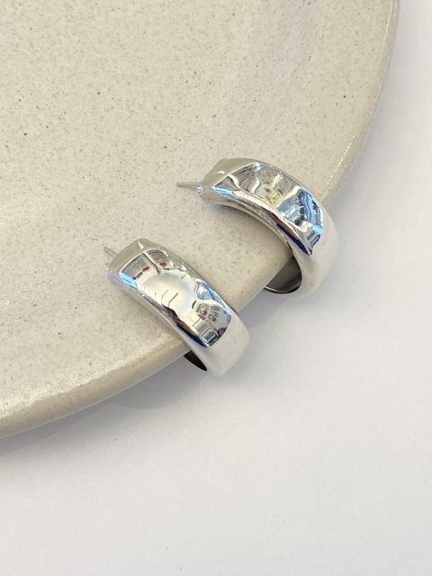 Brinco argola fechada gordinha - PRATA