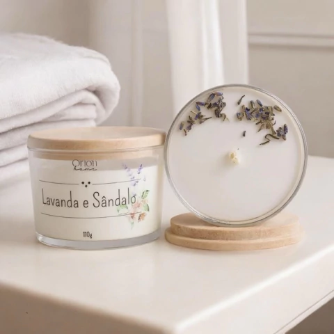 Vela aromática artesanal PREMIUM 110g - Vários Aromas - OFICIAL ORION HOME Com especiarias e tampa de madeira CLASSIC - comprar online
