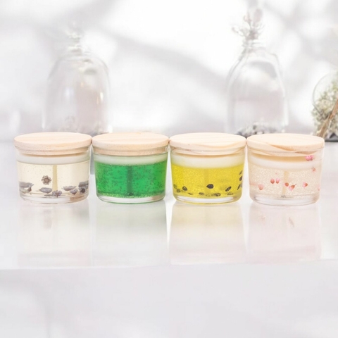 Kit vela aromática 110g Exclusivo Linha Cristal - 4 Fragrâncias