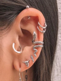 Piercing Fake Serpente prata envelhecido | P001 - comprar online