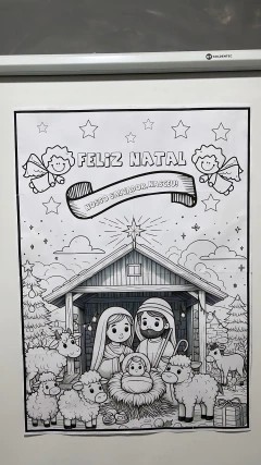 PAINEL PARA COLORIR EM GRUPO - PRESÉPIO - comprar online
