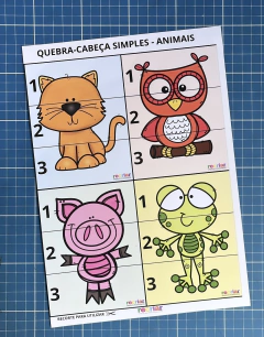 ATIVIDADE - QUEBRA-CABEÇA SIMPLES - ANIMAIS na internet