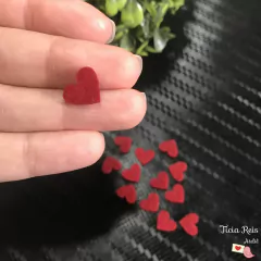 Coração de feltro cortado a laser 1cm, 2cm, 3cm ou 4cm