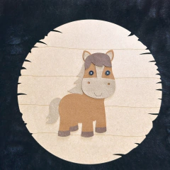 Cavalo e cabeça de cavalo de feltro - 4 unidades