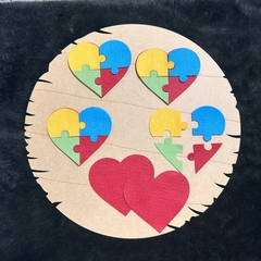 Recorte para confeccionar chaveiro coração autista de feltro 8cm - 10 unidades - comprar online