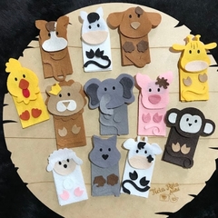 Recortes para confeccionar dedoche animais 9cm - 12 unidades