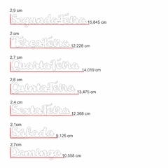 Dias da Semana de feltro em letra cursiva - 7 unidades na internet