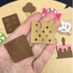 Mini doces de feltro 3.5cm - 50 unidades - Ticia Reis