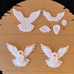 Espirito Santo de feltro 7.4cm cortado a laser 10 unidades