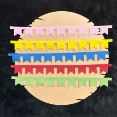 Tiras de Bandeirinhas de feltro aplique para artesanato 32 x 3cm- 10 unidades