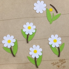 Flor de jardim de feltro cortado a laser - 30 unidades