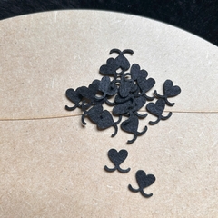 Focinho de feltro coração cortado a laser 1cm - 100 unidades