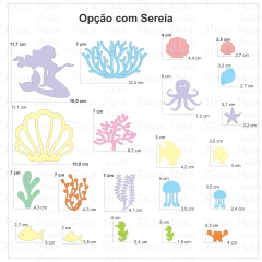 Itens do fundo do mar de feltro vários tamanhos 50 unidades - comprar online