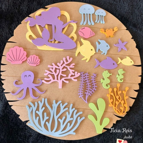 Itens do fundo do mar de EVA vários tamanhos 50 unidades