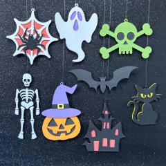 Decoração de halloween de EVA cortado a laser - 10 unidades - Ticia Reis