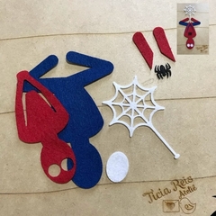 Homem Aranha de feltro aplique para body , fantasia, roupa, sacolinha e artesanato em geral - 4 unidades