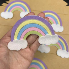 Aplique arco-íris 9.5cm - 5 unidades aplique para body, romper, fantasia - comprar online