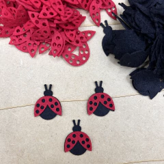 Joaninha de feltro 3cm - 50 unidades - Ticia Reis