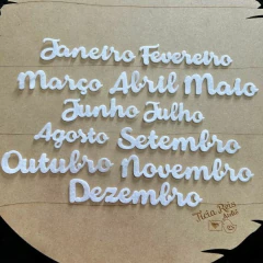 Meses do ano de feltro em letra cursiva - 12 unidades - comprar online