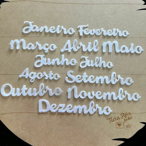 Meses do ano de feltro em letra cursiva - 12 unidades - comprar online