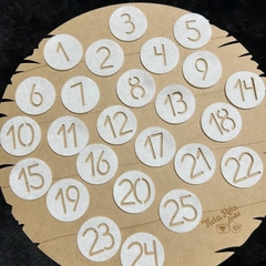 Números para calendário do advento - 1 ao 25 - 4.3cm - comprar online