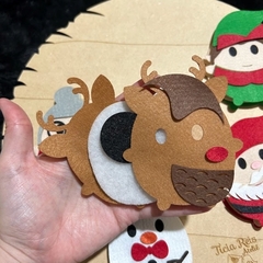 Recortes pingente de Natal rena, boneco de neve, papai noel, mamãe noel, duende e ginderbread de Feltro 7.9cm - 6 unidades - comprar online