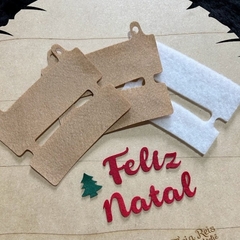 Placa de Natal de feltro 11 x 9cm - 2 unidades