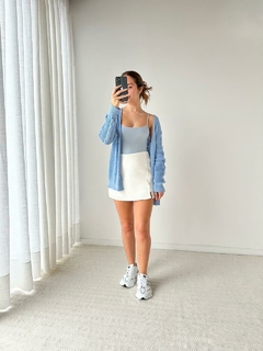 Cardigan longo Azul na internet