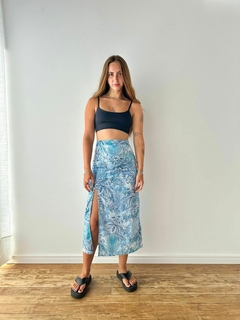 Saia Graziela estampa azul - loja online