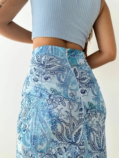 Saia Graziela estampa azul