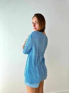 Cardigan longo Azul - loja online