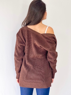 Cardigan bolso marrom na internet