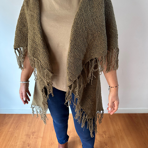 Poncho largo abierto