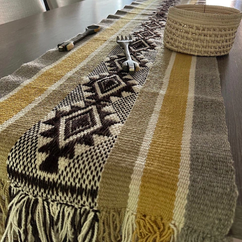 Camino de mesa lana de oveja 250x45