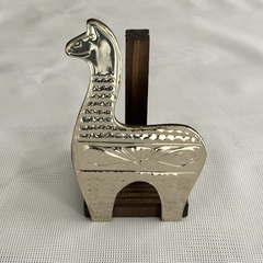 Porta rollo cocina llama de madera y alpaca - comprar online