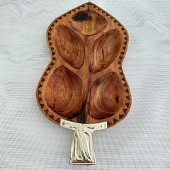 Copetinero hoja de madera y alpaca