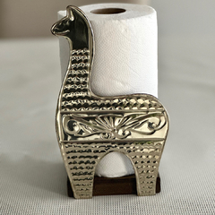 Porta rollo cocina llama de madera y alpaca