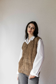 Chaleco con botones lana de llama- mediano - tienda online