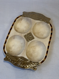 Copetinero de madera y alpaca de 4 divisiones - tienda online