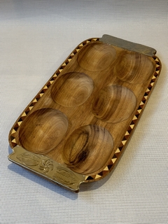 Copetinero de madera y alpaca de 6 divisiones - comprar online