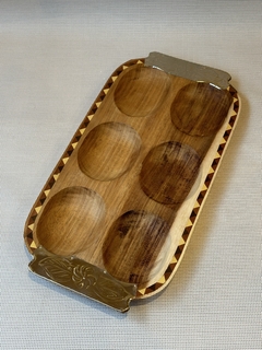 Copetinero de madera y alpaca de 6 divisiones - comprar online