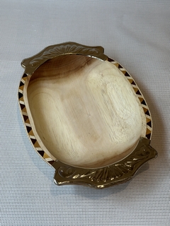 Batea / Bandeja de madera y alpaca de 35 cm - tienda online