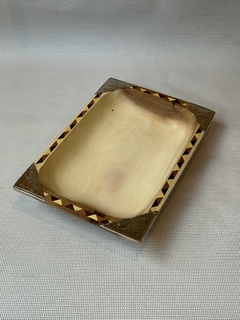 Batea / Bandeja rectangular de madera y alpaca 35X20 - tienda online