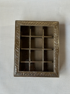 Caja de té o alhajero de madera y alpaca de 12 divisiones - Jiron del cielo
