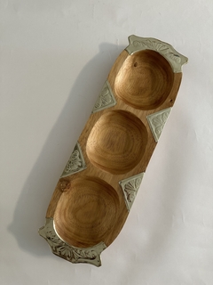Copetinero de madera y alpaca de 3 divisiones - Jiron del cielo